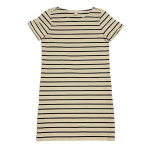 J. Crew 100% Cotton Stripe Zip Top Crewneck T-shirt Dress Mini Size Small